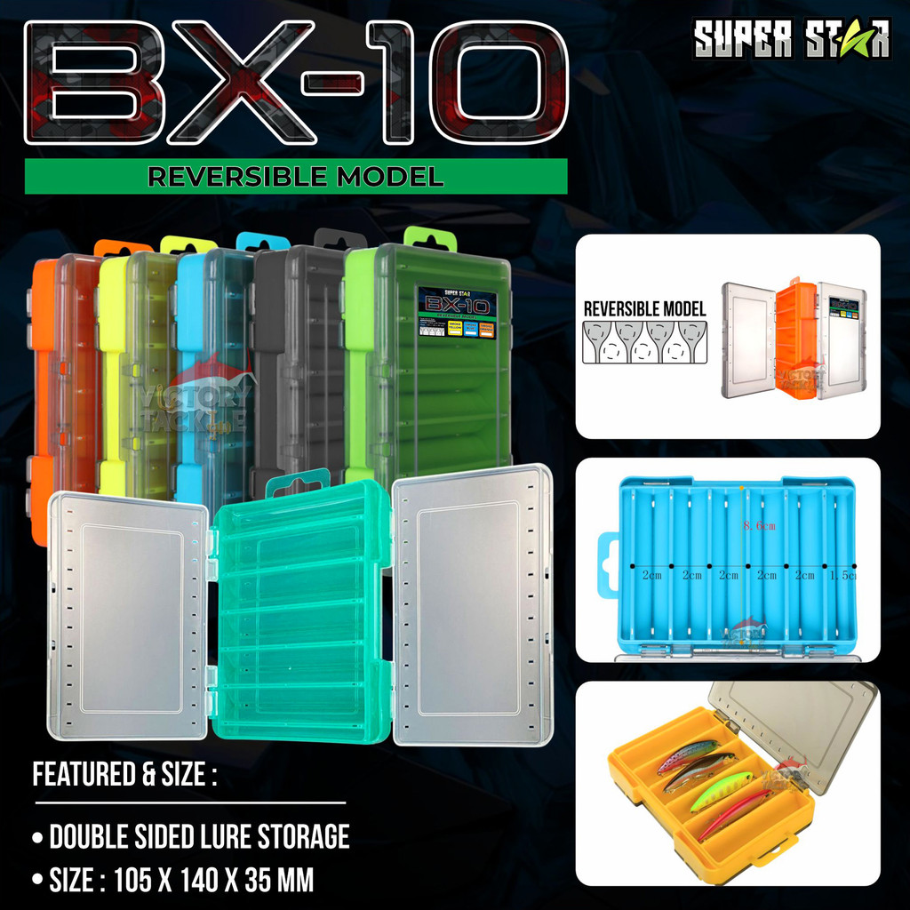 Jual Box Pancing Superstar BX-10 – Double Side Lure Storage Reversible ...