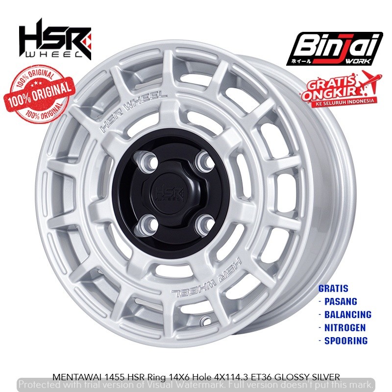 Jual VELG MOBIL RALLY HSR R14 MENTAWAI HOLE 4X114.3 COCOK DI MOBIL ...