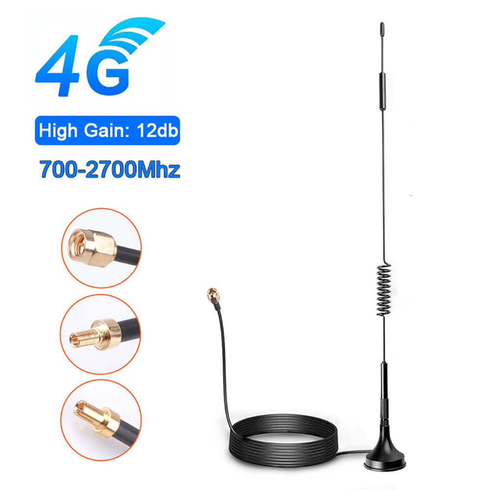 Jual High Gain 12dBi 2G 3G 4G Antenna TS9 CRC9 SMA Male Connector 700 ...