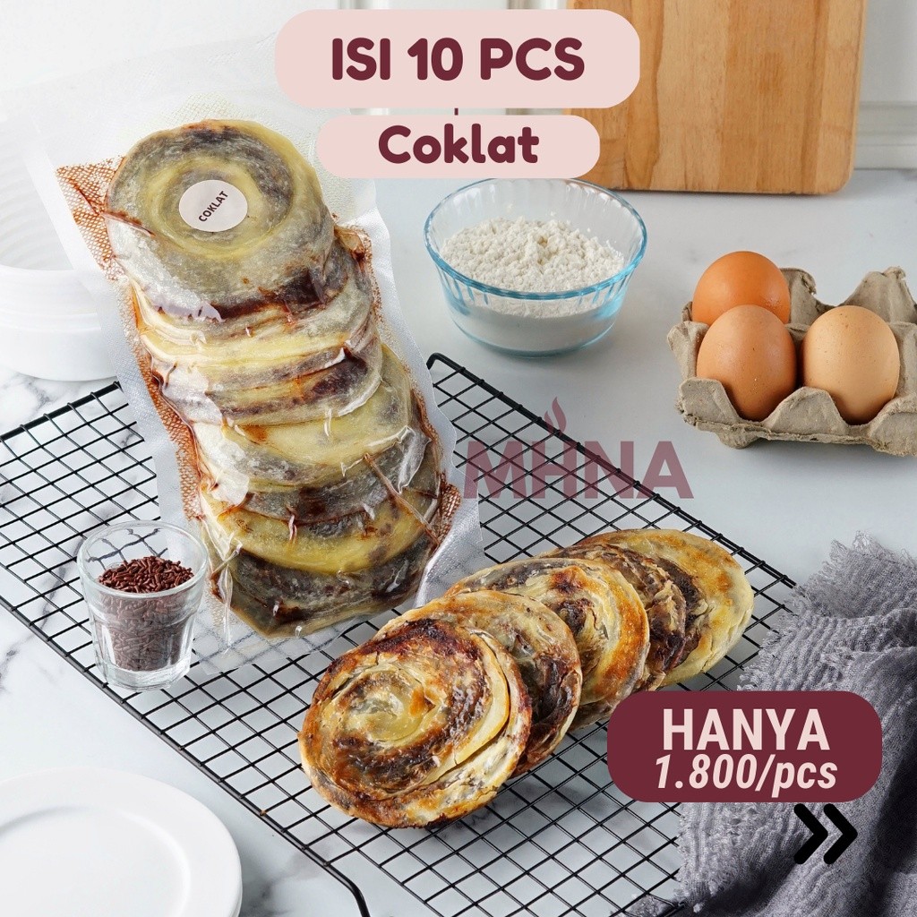 Jual Roti Maryam / Roti Canai / Roti Cane Frozen Rasa Coklat Isi 10 Pcs ...