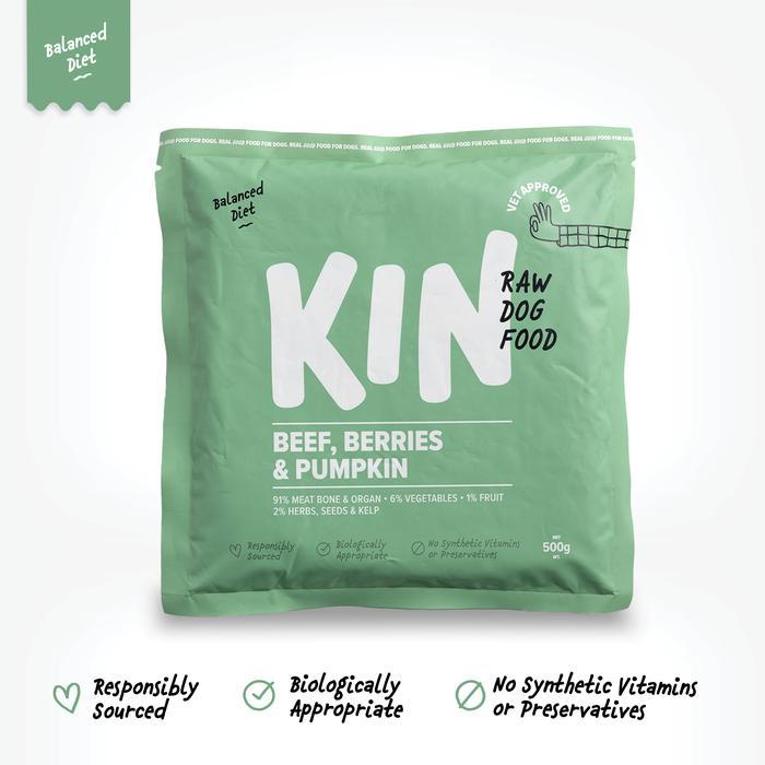 Jual KIN Dog Food - Beef Berries & Pumpkin 500g | Shopee Indonesia