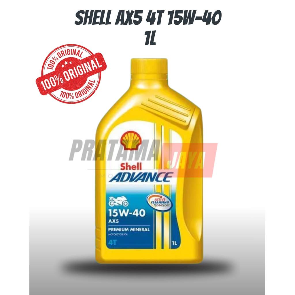 Jual OLI SHELL ADVANCE AX5 4T 15W40 1L ORIGINAL | Shopee Indonesia