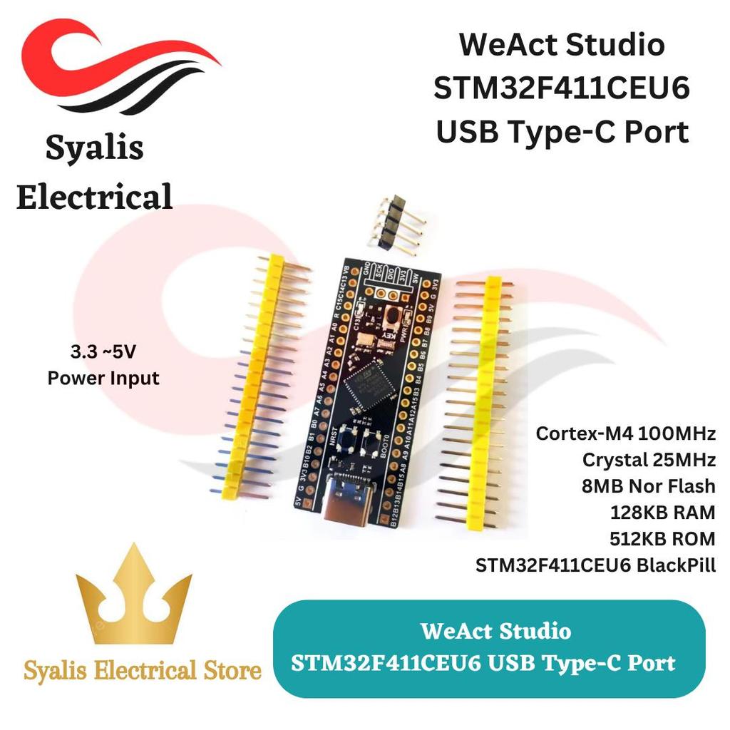 Jual WeAct Studio STM32F411CEU6 STM32 BlackPill with USB TYPE-C Port ...