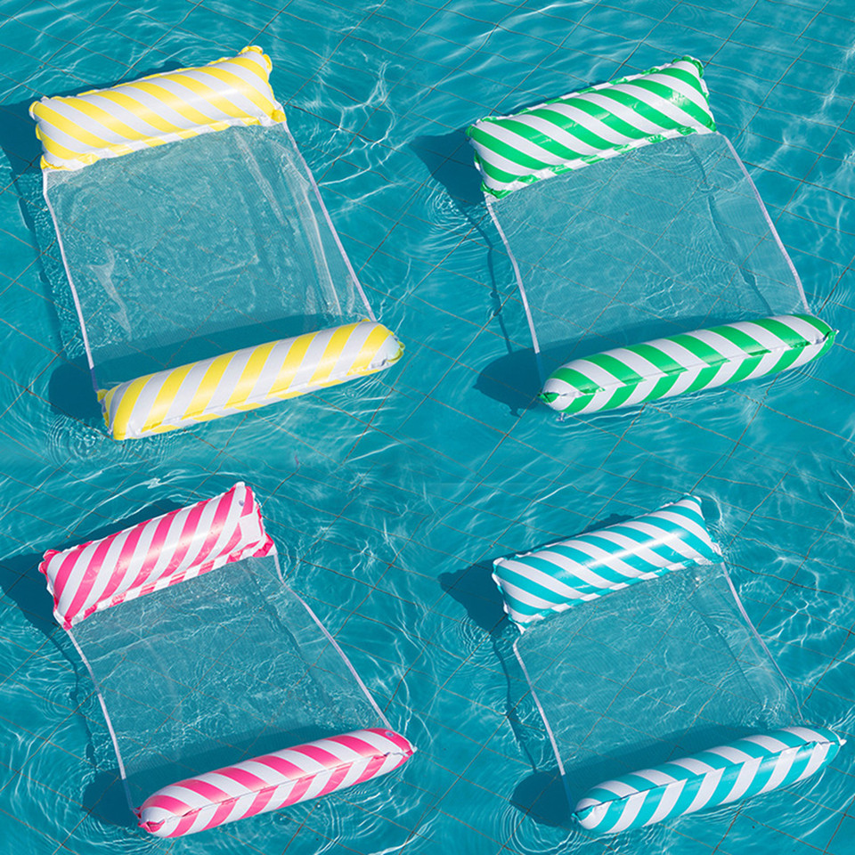 Jual Foldable Water Hammock Float Lounger PVC Inflatable Pool Mat ...
