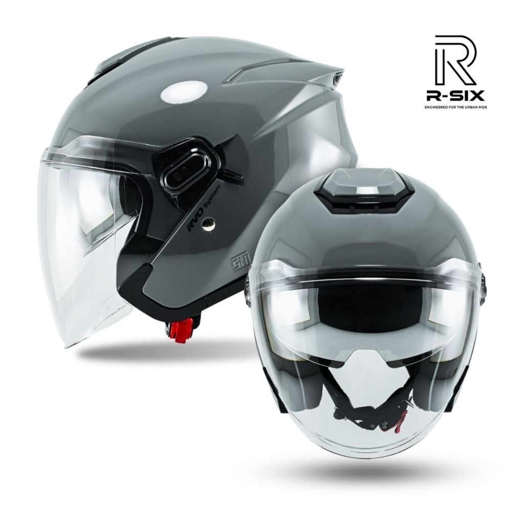 Jual Helm R SIX Revolt X Double Visor Solid Half Face | Shopee Indonesia