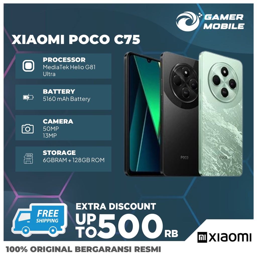 Jual POCO C75 (6/128GB) | Layar 6,88