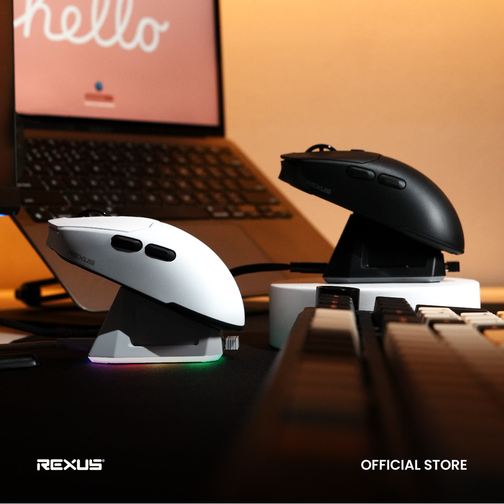 Rexus Shaga X RX130 Mouse Gaming Wireless Tri Mode Connection PAW3311 - Include Charging Dock (4)
