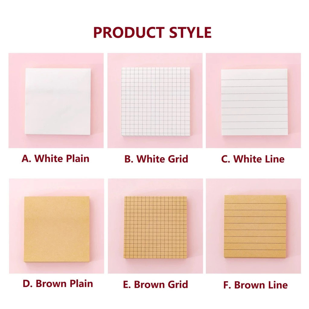 Jual Sticky Notes Polos Model Standar Perekat Kuat Isi 80 Lembar ...