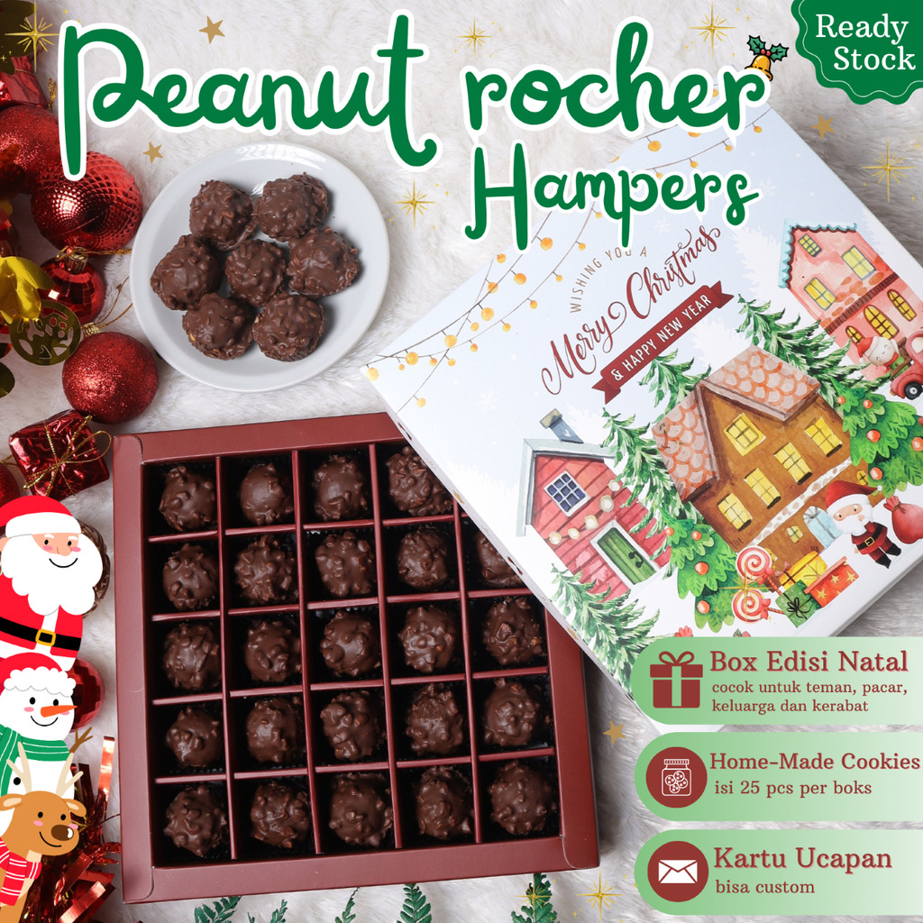 Jual Hampers Peanut Rocher | Kado Natal Kue Kering Kacang Coklat ...