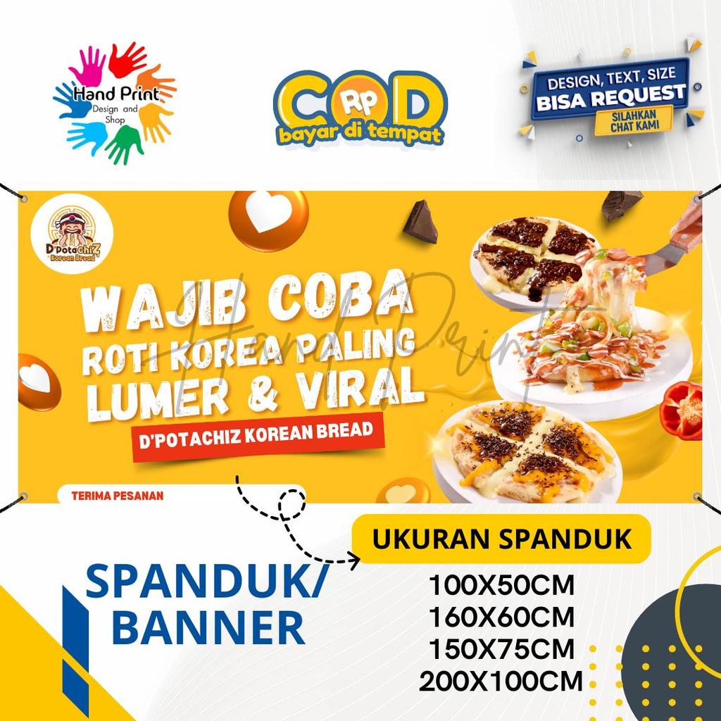 Jual Cetak Spanduk Banner Roti Korea Lumer Kuning MMT Spanduk Custom ...