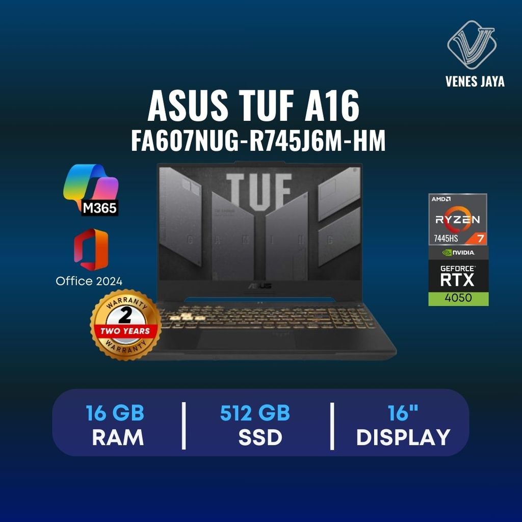 Jual ASUS TUF Gaming A16 FA607NUG R745J6M HM Ryzen7| RTX4050 RAM 16GB ...