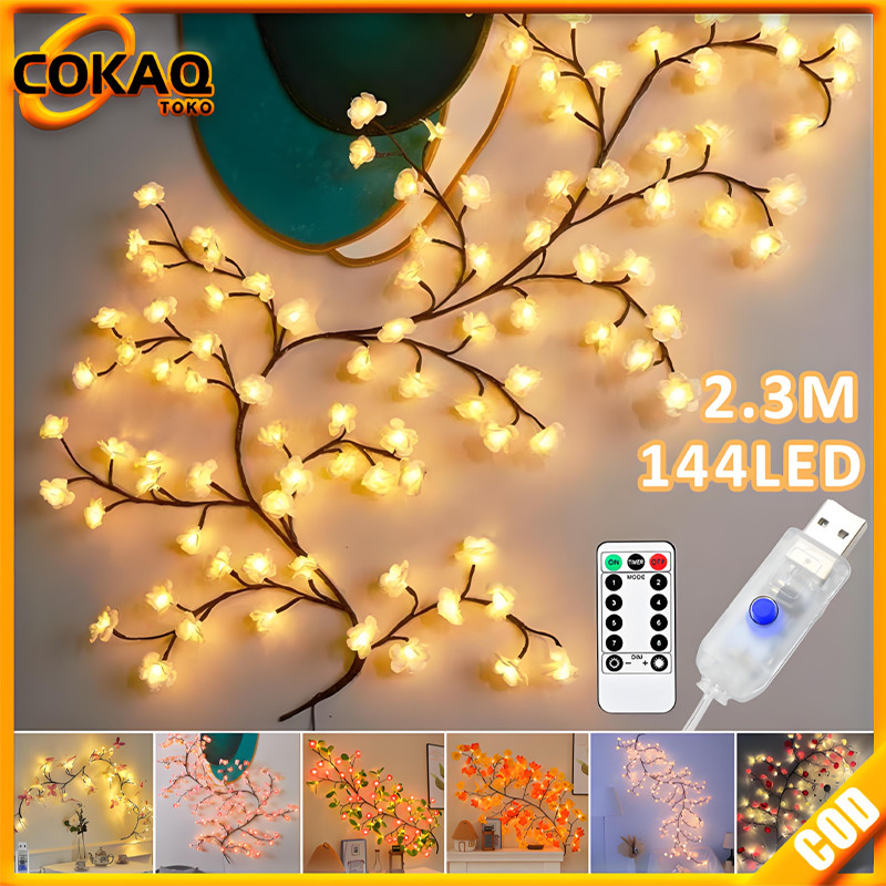Jual COKAQ 2.3M 144LED DIY Lampu Pohon Bunga Persik LED Dekorasi ...