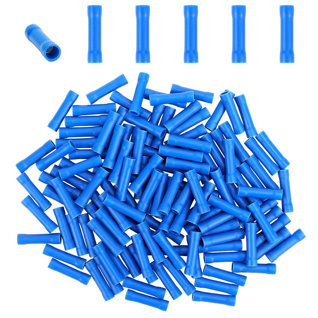 Jual 100pcs Blue Butt Connectors, Butt Splice Crimp Connectors, (16-14 ...