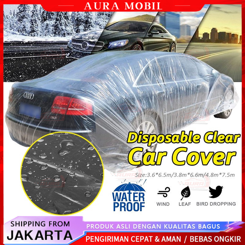 Penutup Mobil Universal Penutup Debu Mobil Film Transparan Plastik Tahan Air Penutup Pelindung Eksterior Mobil Sepenuhnya Dilapisi Aksesori Mobil -Aura Mobil