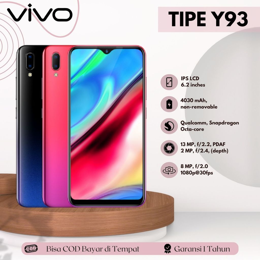 Jual HP VIVO Y93 RAM 8/256GB Smartphone Fullset Garansi 12 Bulan ...