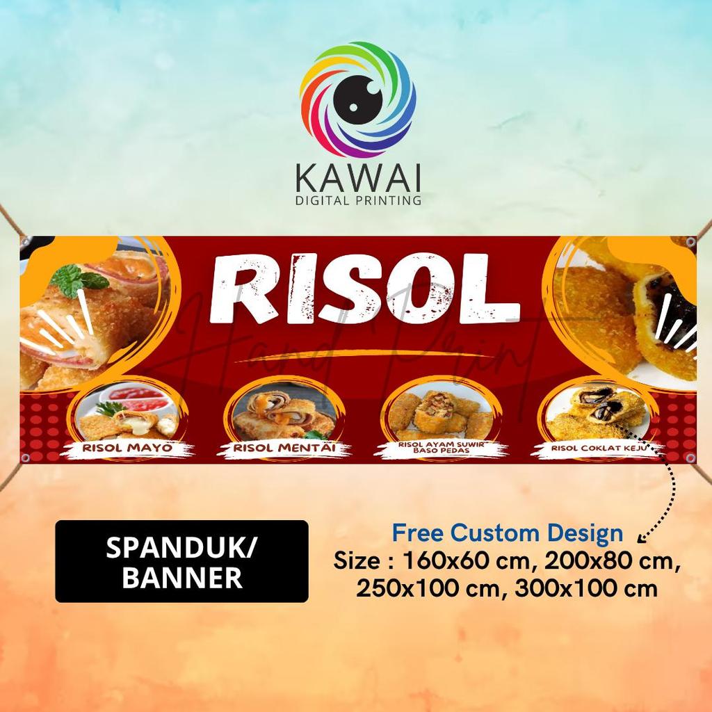 Jual Spanduk Banner MMT Aneka Risol Merah Bisa Rekuest 300x100CM ...