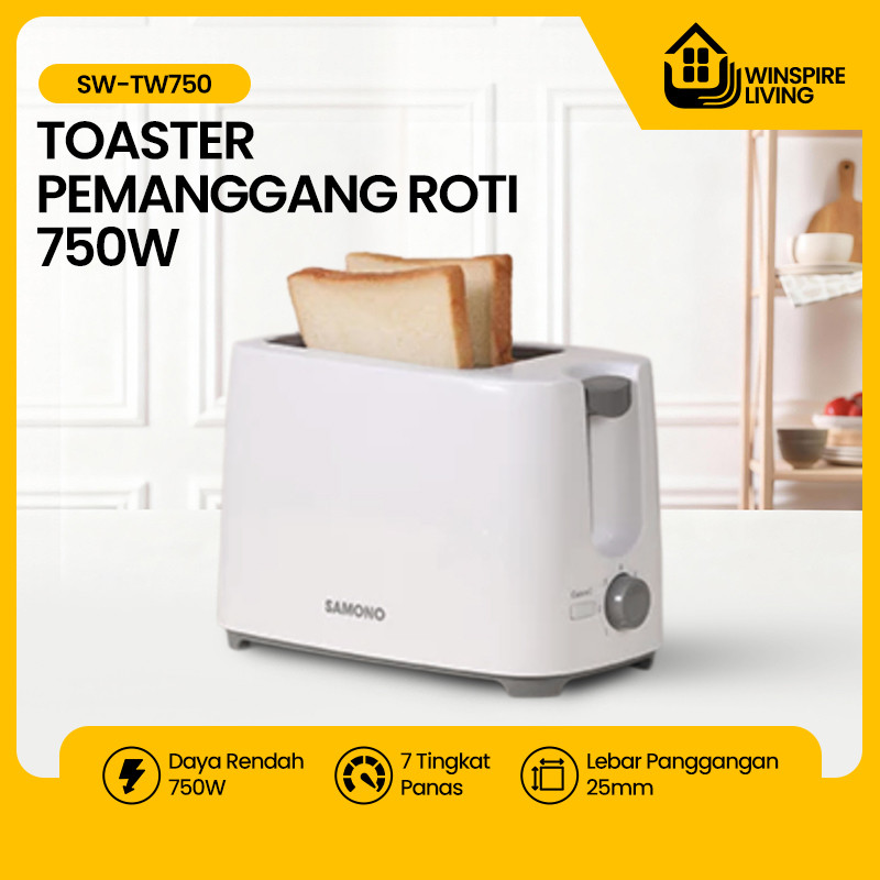 Jual SAMONO Bread Toaster 750W Pemanggang Roti 7 Tingkat Panas, 2 Slot ...