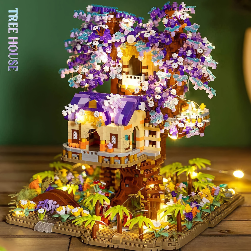 Jual Mini Sakura Tree Building Blocks Set Diy Cherry Blossom Bricks ...