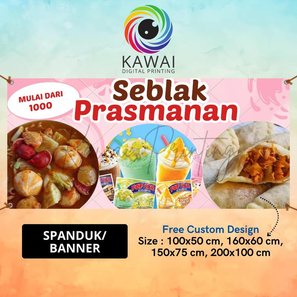Jual Spanduk Banner MMT Seblak Prasmanan Pink Bisa Rekuest 200x100 Cm ...