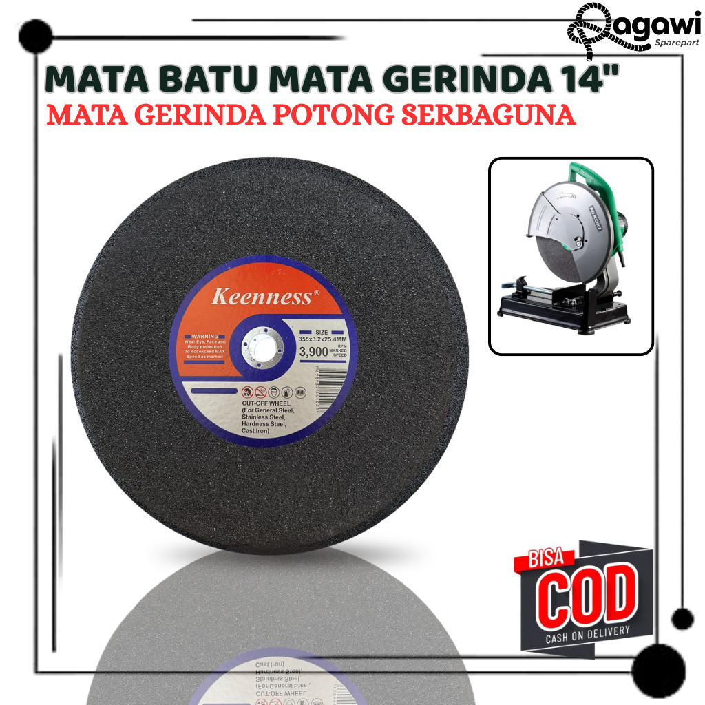 Jual Mata Batu Gerinda Cutting Besar Gerinda KEENNESS 14 Inch Potong ...