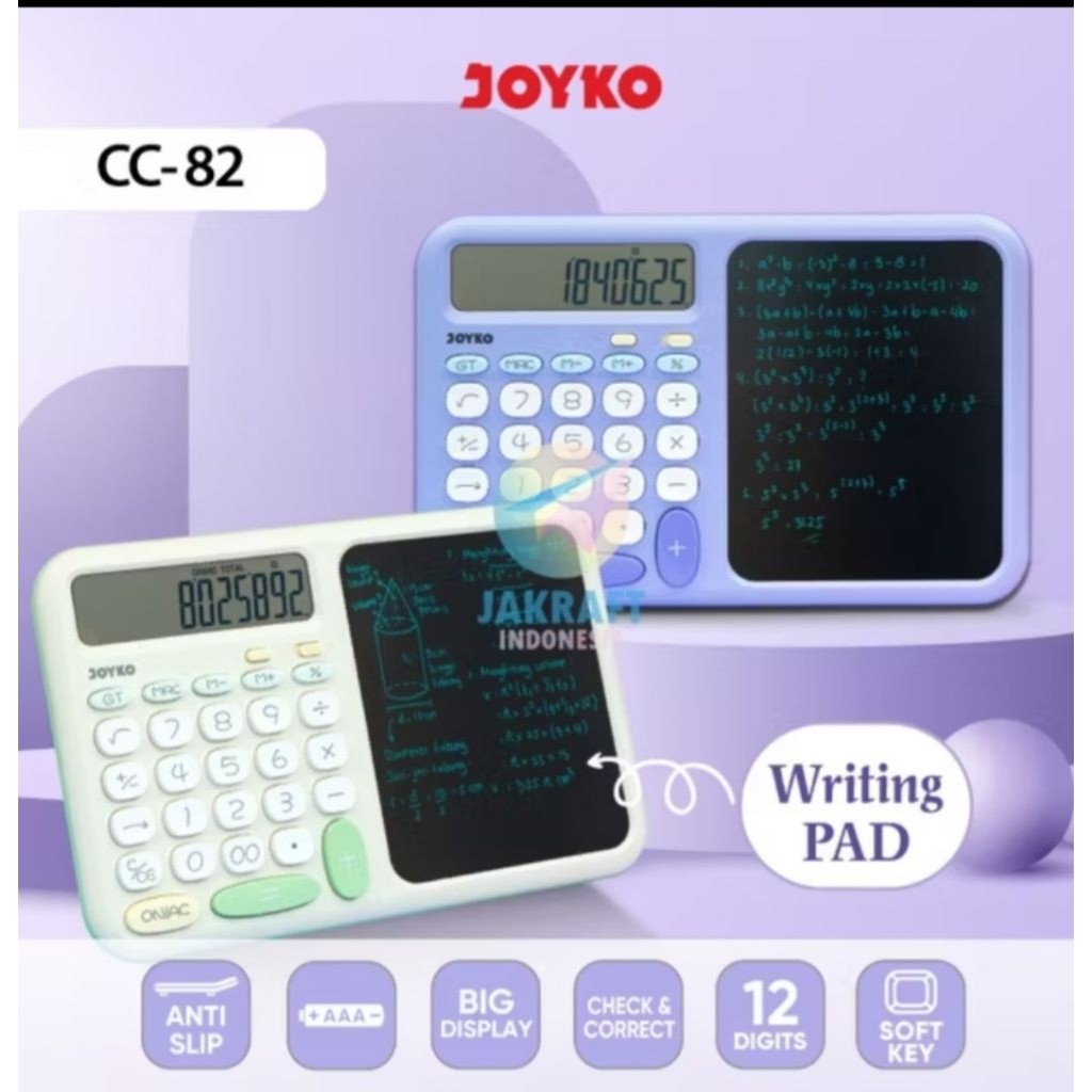 Jual Calculator CC-82 with Writing Pad JOYKO kalkulator dengan papan ...