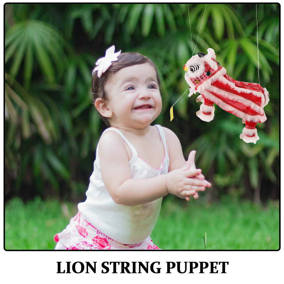 Jual Hand Puppet Marionette Chinese Lion String Puppet Spring Festival ...