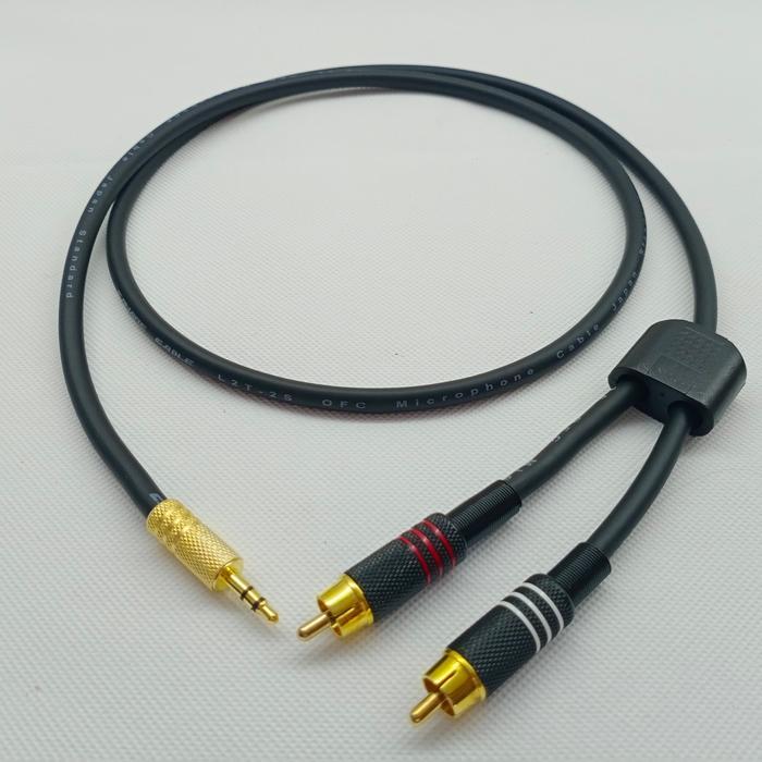 Jual Kabel audio Aux Mini Stereo 3.5 mm to Rca Male cabang 2 - 1 mtr ...