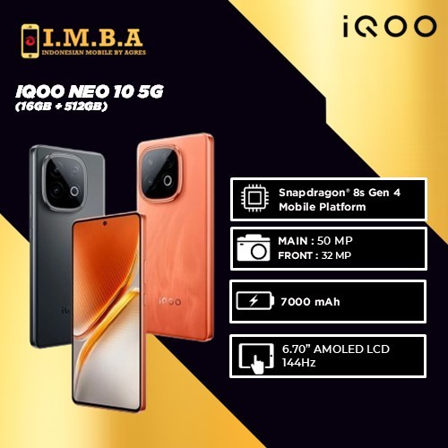 iQOO Neo 10, 1st Snapdragon 8s Gen 4 + Q1 (Dual Chipset), 7K VC Cooling System, 