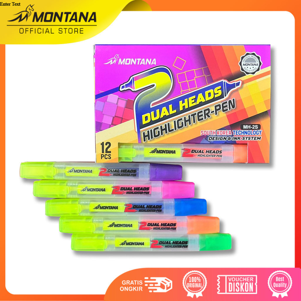 Jual MONTANA Dual Heads Highlighter-pen Double Color Penanda Berwarna ...