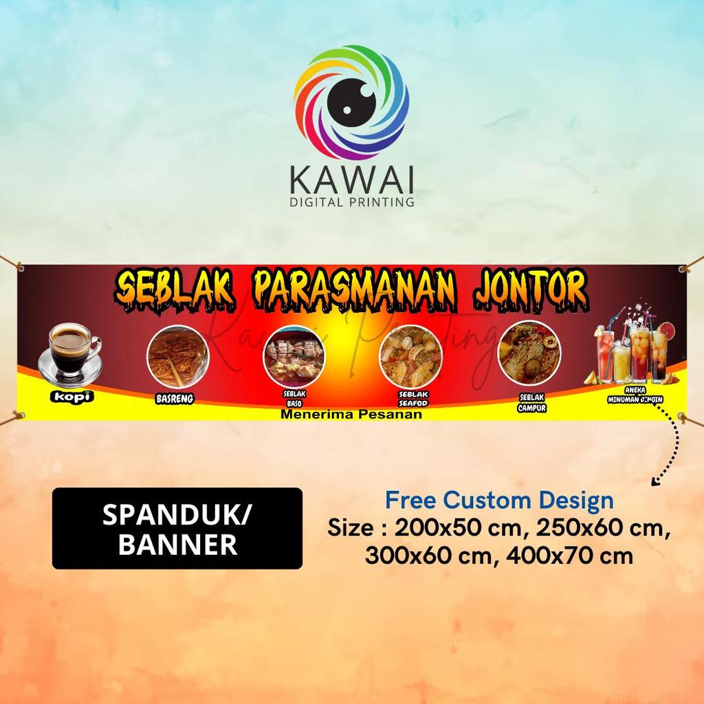 Jual SPANDUK BANNER Seblak Parasmanan Jontor Merah Kuning MMT Spanduk ...