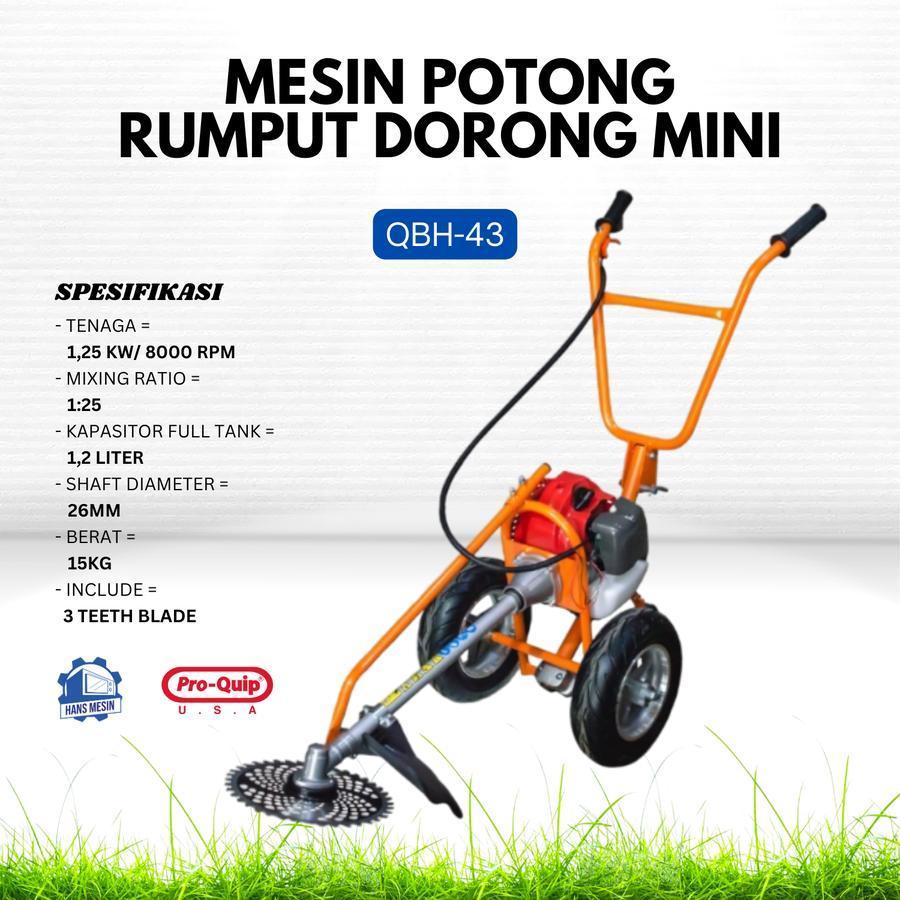 Jual Mesin potong rumput PROQUIP QBH 43 dorong mini 3 roda/ mini lawn ...