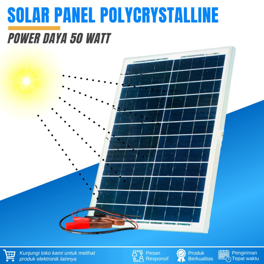 Jual SOLAR PANEL 50WP POLY CRYSTALLINE WING LOCK SOLAR CELL PANEL SURYA ...