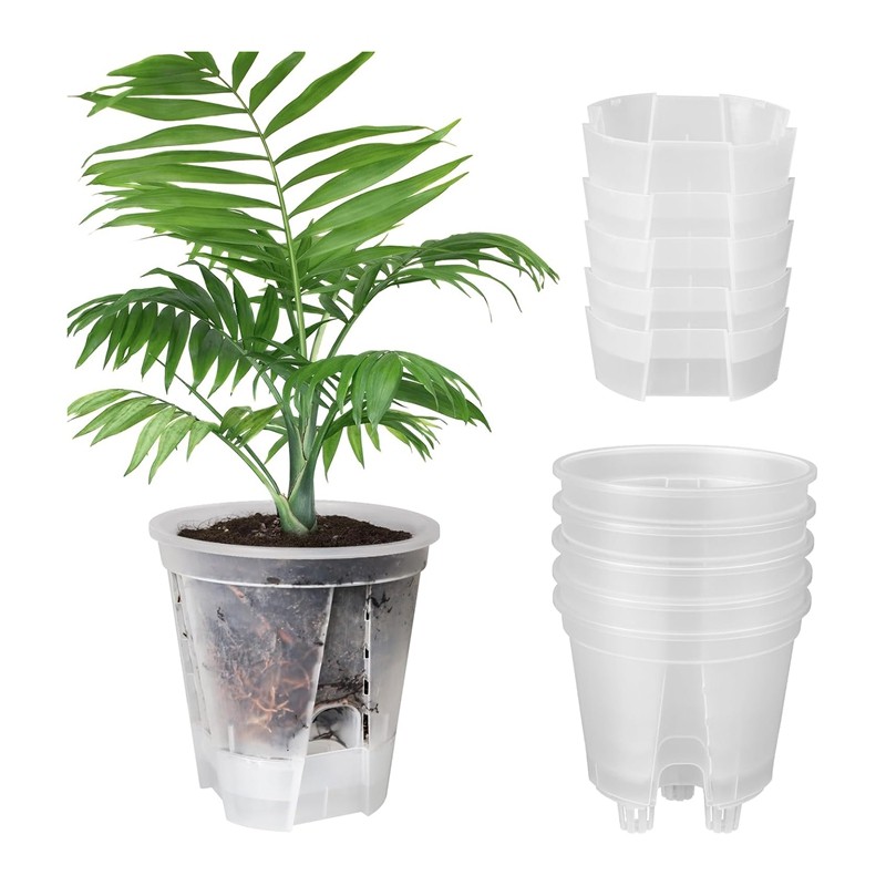 Jual 6 Inch Transparent Plastic Nursery Plant Pots Self Watering ...