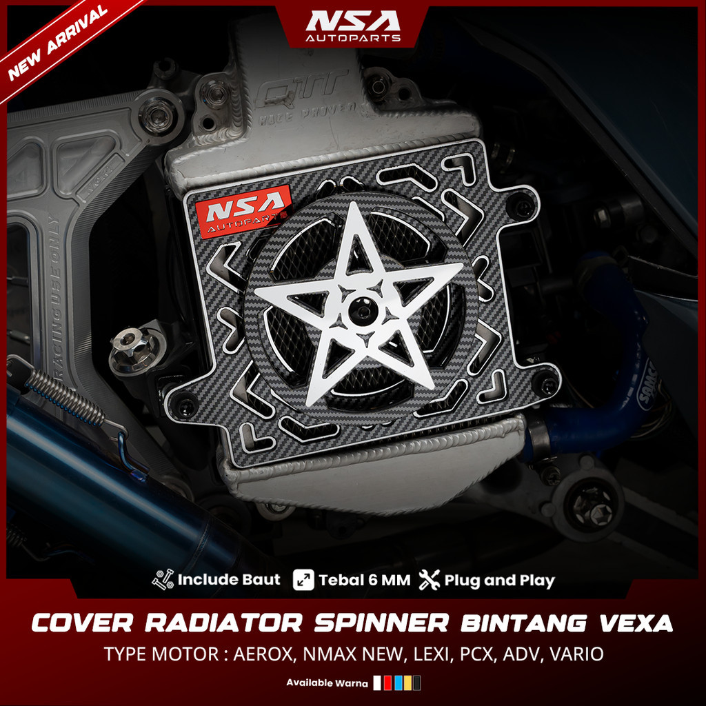 Jual COVER RADIATOR SPINNER BINTANG VEXA TYPE CARBON VARIO STYLO PCX ...