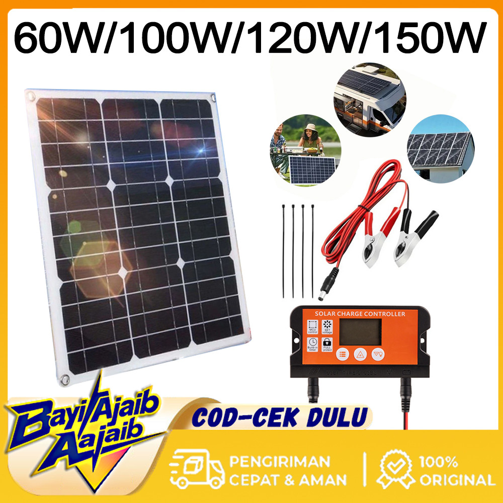 Jual Panel Surya 60W Tenaga Surya 12V Polikristalin Kit Tenaga Panel ...