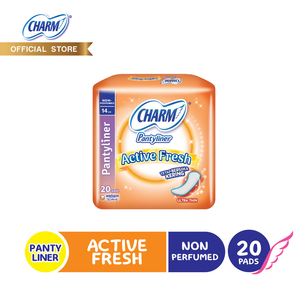 Jual Charm Pure Style Pantyliner Active Fresh Non Perfumed 20 pads - 4 ...