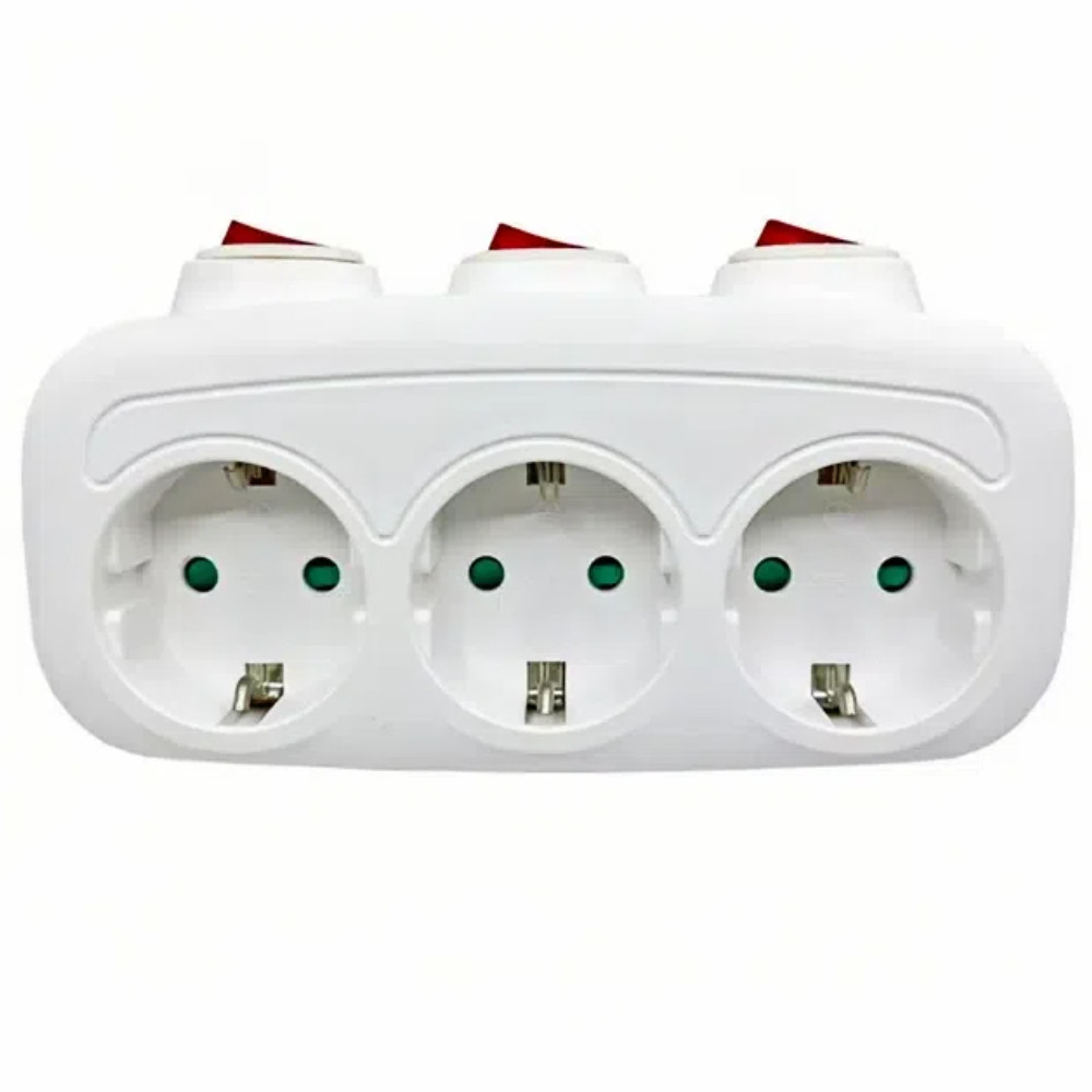 Jual EU multi-contact socket power strip with ON/OFF swit 3 AC power ...
