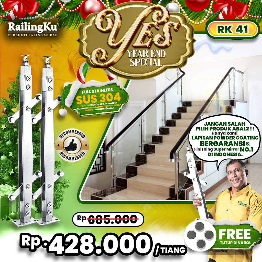Jual Railing Tangga Stainless Plate Minimalis Railingku [YES!] RK 41 ...