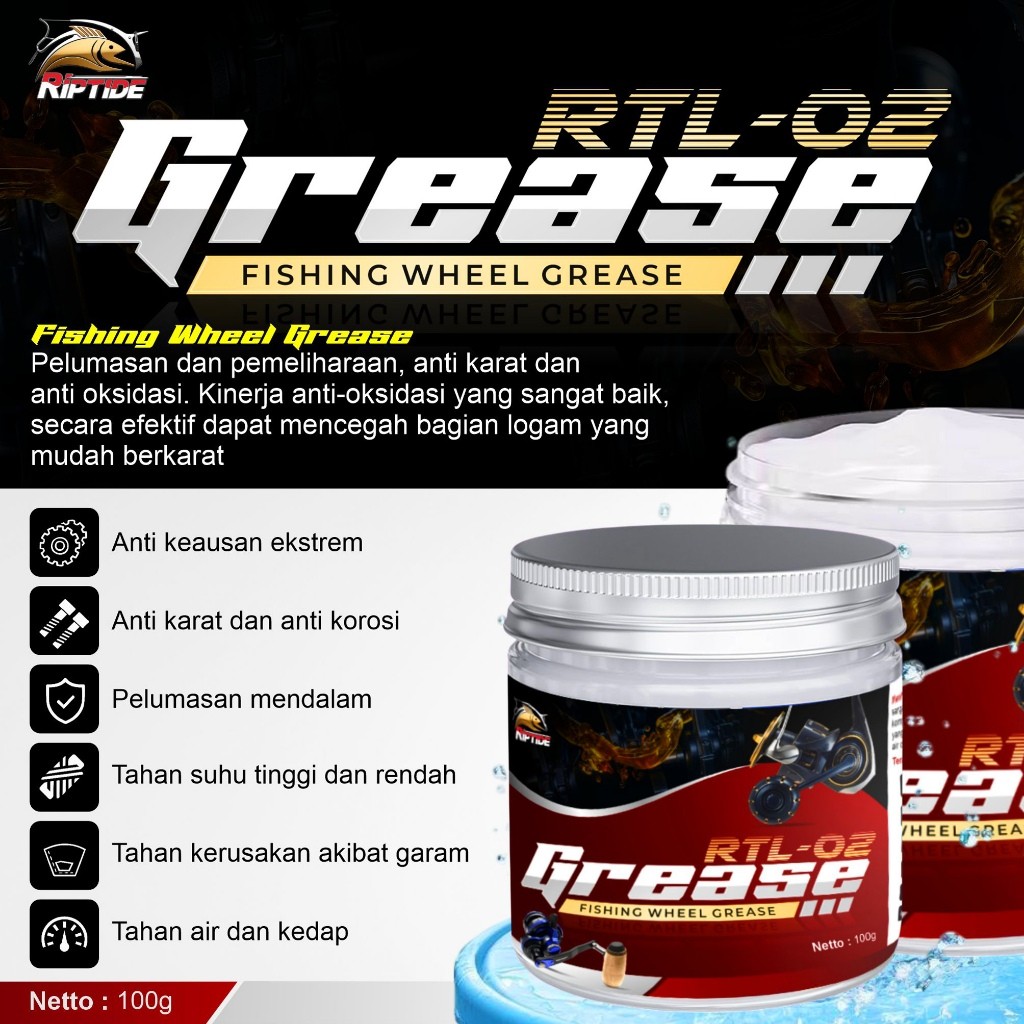 Jual RIPTIDE FISHING WHEEL REEL GREASE PELUMAS GEMUK REEL PANCING UNTUK ...