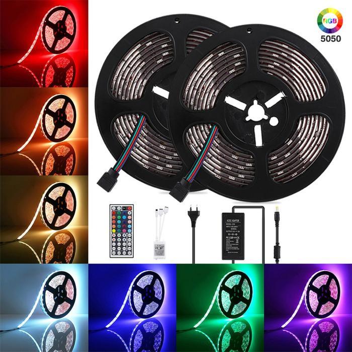 Jual LAMPU LED STRIP 2835 5050 5/10M IP65 RGB LAMPU HIAS Warna Warni ...