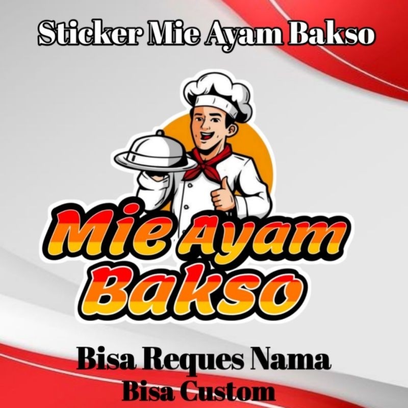Jual Sticker Mie Ayam Bakso | Stiker Gerobak Jualan | Shopee Indonesia