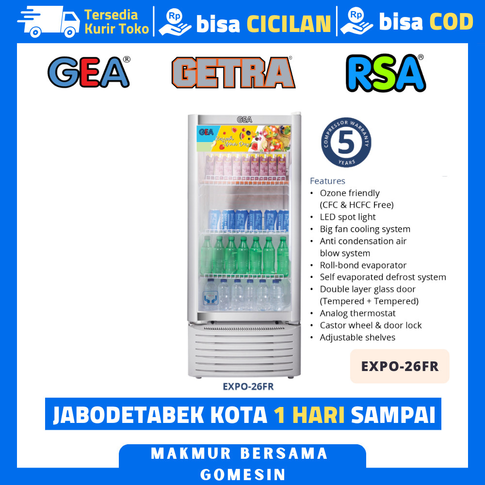 Jual Display Cooler GEA Expo-26fr Expo-26fc Showcase Cooler Minuman 1 ...