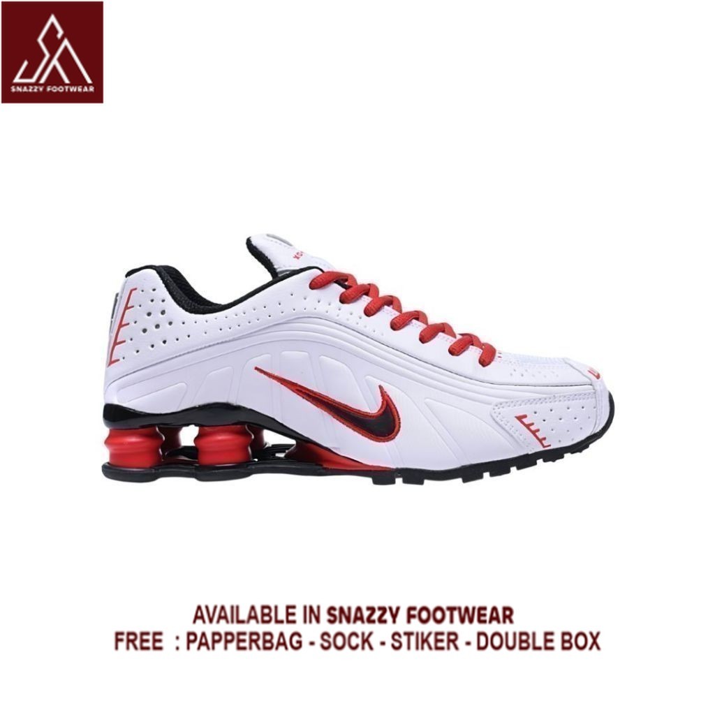 Jual Sepatu Sneakers Nike Shox R4 White Red 100% Original Unisex ...