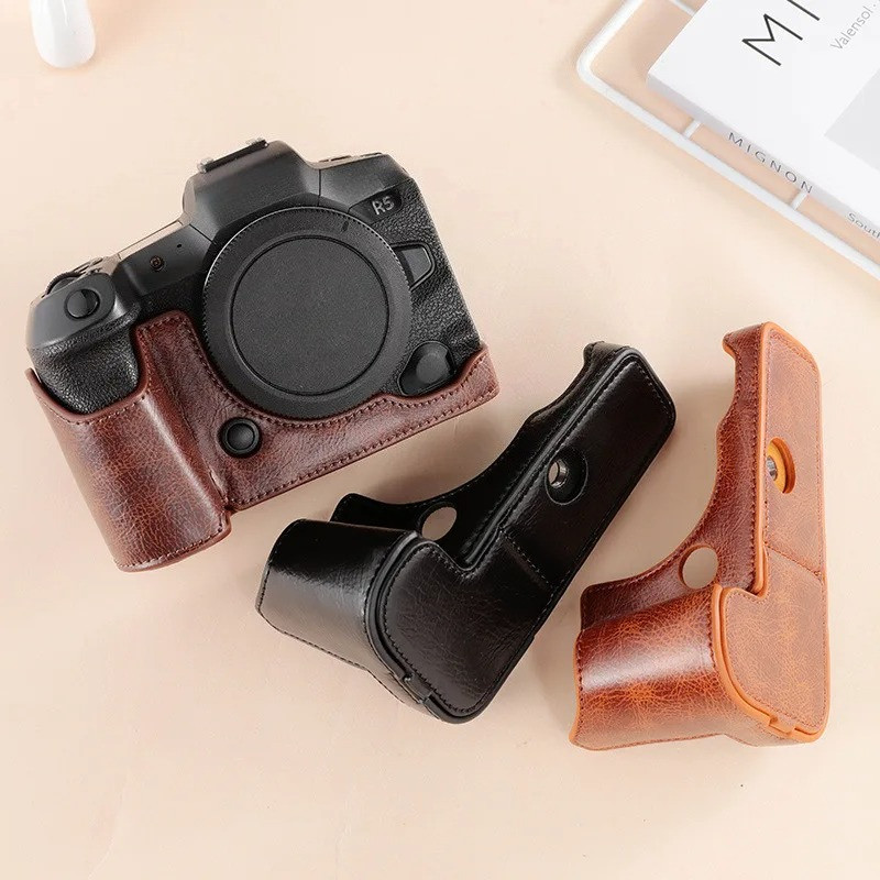Jual For Canon EOS R camera bag Eos R5 R6 EO R5 leather case with ...