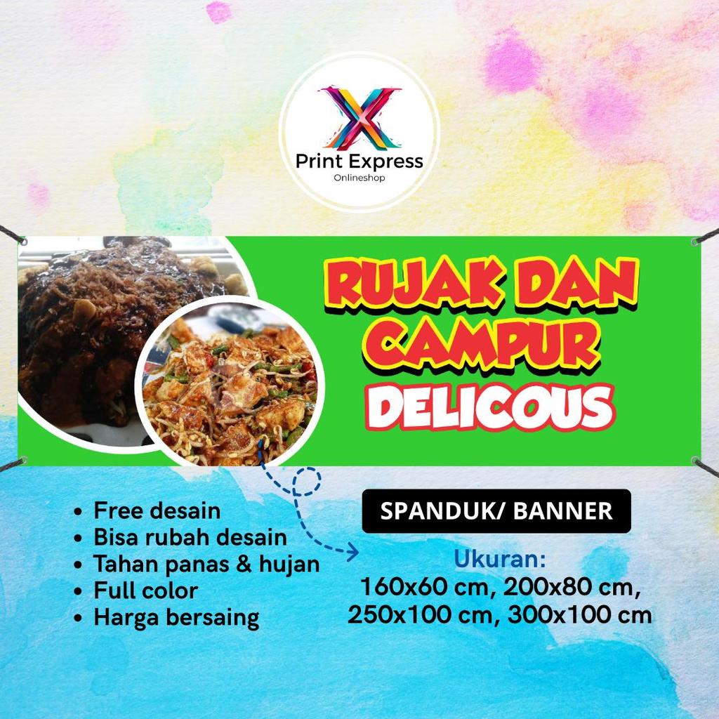 Jual SPANDUK BANNER Rujak Dan Campur Delicous Bisa Request Desain ...