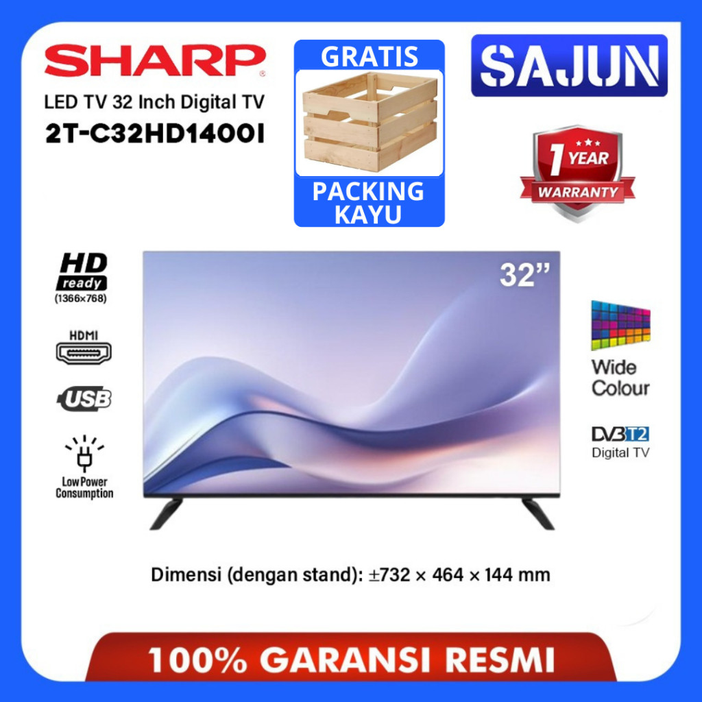 Jual [NEW] Sharp LED TV 32 Inch Digital TV HD 32 Inch 2T-C32HD1400i ...