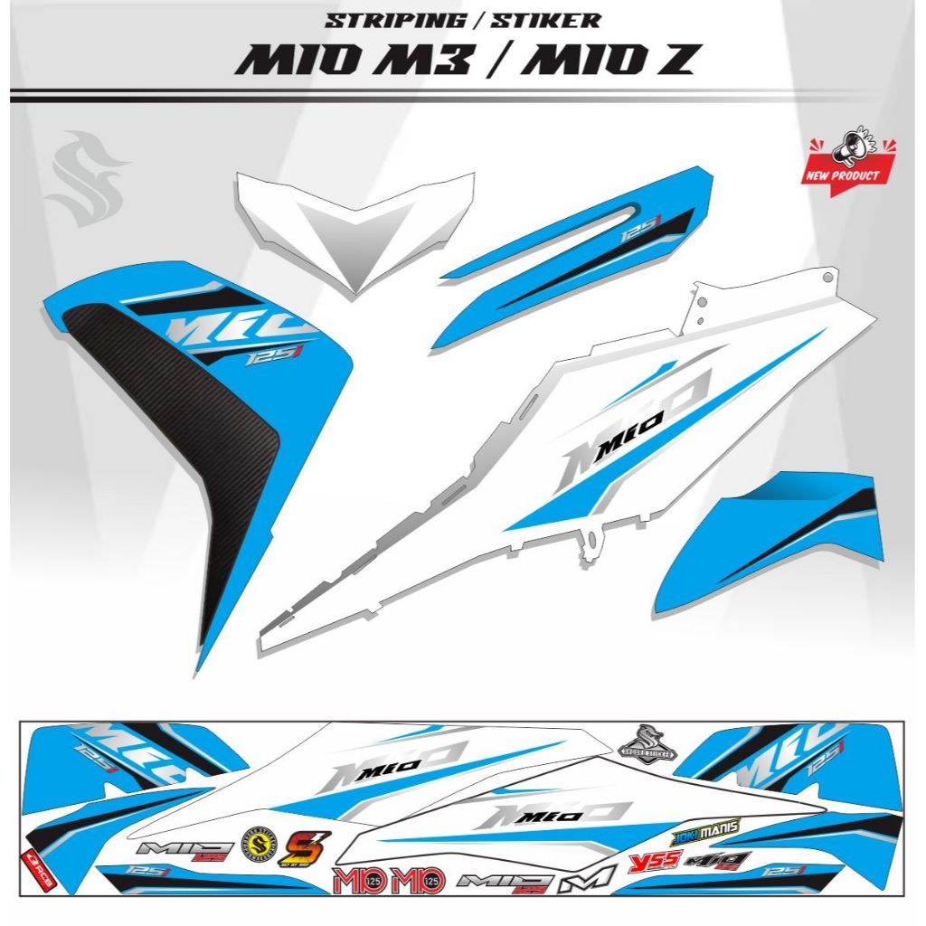 Jual STICKER MIO 125 MIO M3 VARIASI STRIPING MIO Z STICKER VARIASI ...