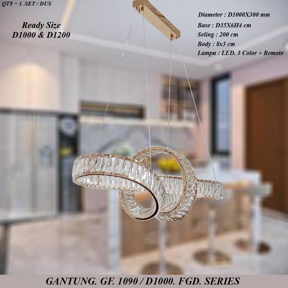 Jual LAMPU HIAS KRISTAL GF1090/1000 FGD + PACKING KAYU | Shopee Indonesia
