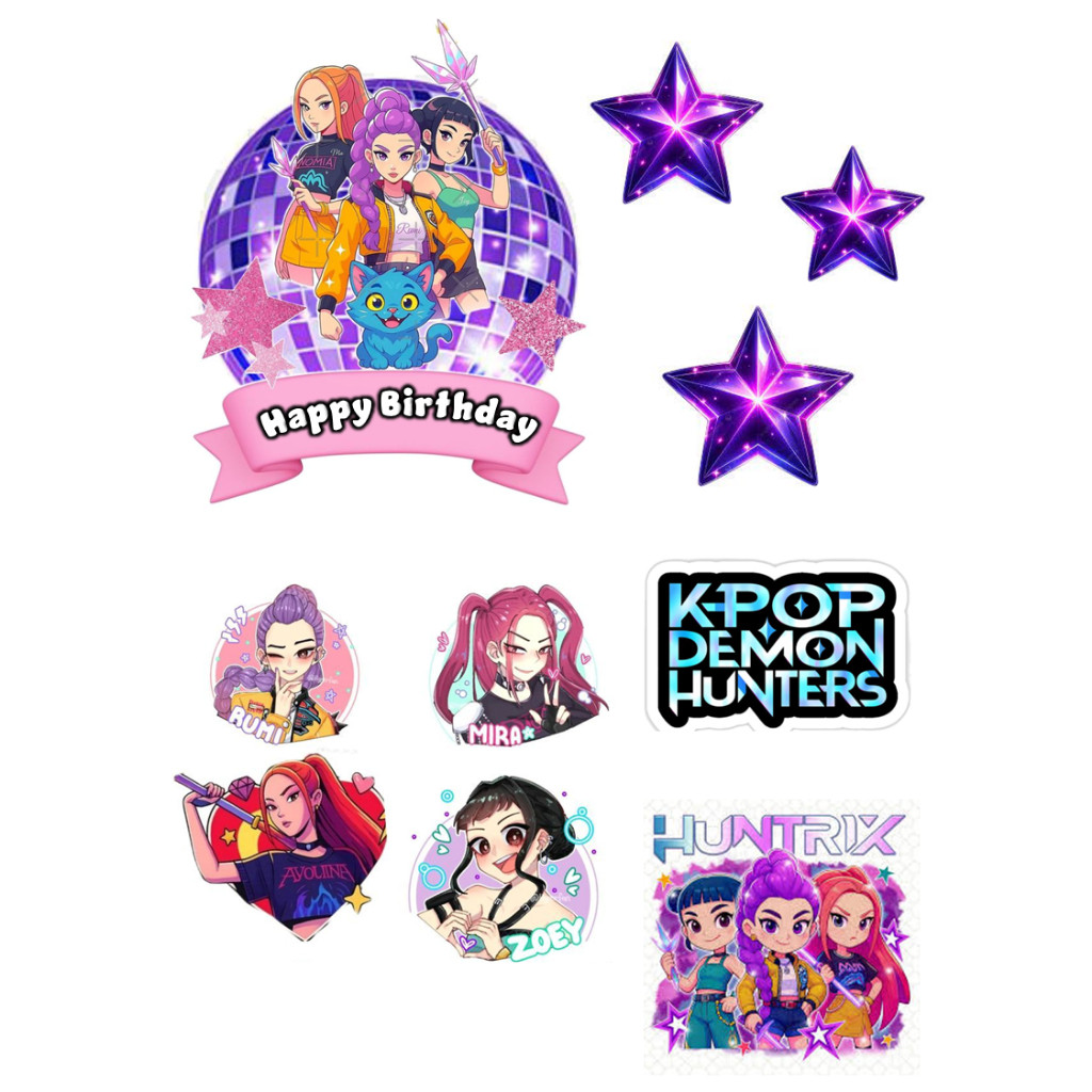 Jual Kpop Demon Hunter Cake Topper Kertas Glossy | Topper KPOP DEMON ...