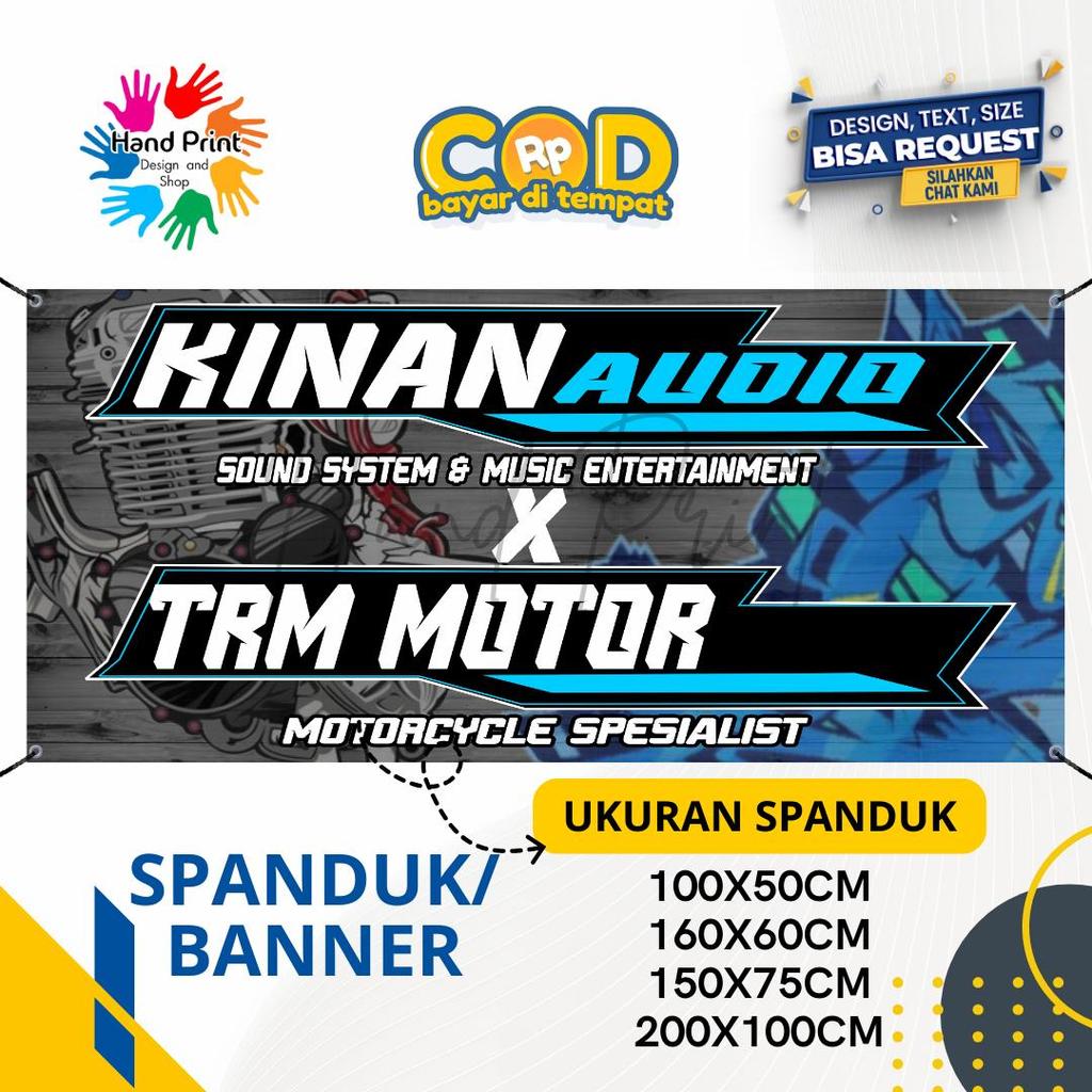 Jual Cetak Spanduk Banner Kinan Audio X TRM Motor Hitam MMT Spanduk ...